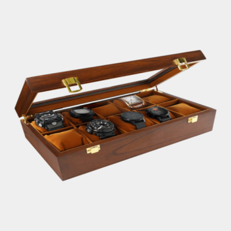 Teak wood watch collector BOX 10
