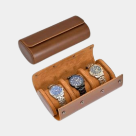 Watch roll for 3 watches, brown colour WR-TW-30-003